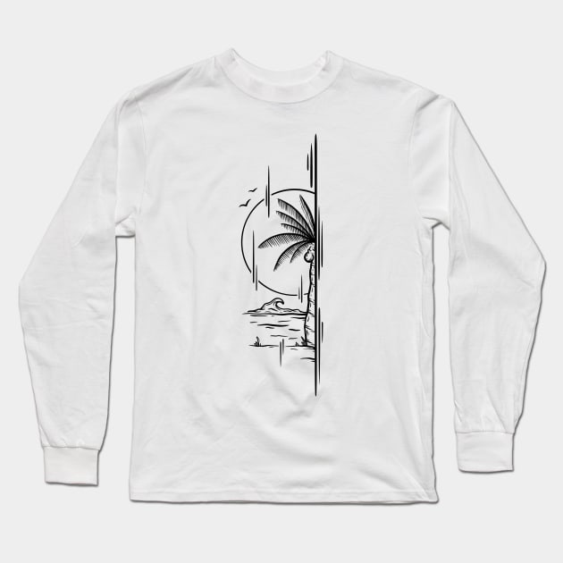 Halfway to Paradise Long Sleeve T-Shirt by P7 illustrations 